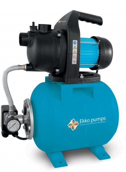 Vandens tiekimo sistema EKKO PUMPS CXP600ALL, įsiurbimo gylis 7m, max slėgis 3,2bar, našumas 45l/min, galia 600W, bakas 20L