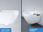 Klozetas GROHE EURO CERAMIC 2.0, pakabinamas, be nuplovimo lanko, su Triple Vortex nuleidimu, su lėtai  nusileidžiančiu dangčiu, baltas, 102510SH00