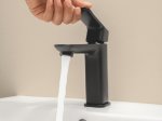 Praustuvo maišytuvas GROHE DICE, M dydis, su "push-up" dugno vožtuvu, matinis juodas, 1018332430