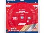Medienos pjovimo diskas skersinio pjovimo staklėms SPECIALIST+ Multimaterial, 305x30 mm, 60 dantų