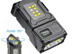 LED žibintuvėlis ENTAC EN-2041, 5 W, 200 lm, IP44, įkraunamas su USB-C,  su pasukama galvute, su magnetu, raudonas LED