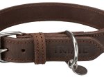 Antkaklis šunims TRIXIE Rustic, odinis, M, 37-44cm/25mm, tamsiai rudos spalvos