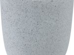 Lauko vazonas, cementinis, suapvalintas, pilkos sp., 43 x 43 x 50 cm.