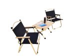 Stovyklavimo baldų komplektas NOVELLY HOME, sulankstomas, 2 kėdės ir staliukas, šviesiai rudos/juodos sp., BF-22-CP-002