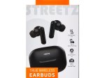 Įkraunamos belaidės ausinės STREETZ T120-BLK, juodos sp.