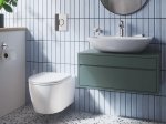 Klozeto komplektas GROHE START ROUND CERAMIC SOLIDO 5in1, kompl. potinkinis rėmas, klozetas, lėtai nusileidžiantis, lengvai nuimamas dangtis, "Sail" mygtukas, garso izoliacijos tarpinė.