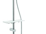 Dušo komplektas FERRO Matteo Pro, stovas 985 mm, dušo galvutės, žarna 150 cm, chromas, NP43