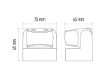 Judesio jutiklis EMOS G1240, IP65, 180 laispsnių, 12 m, 1200 W, 230 V, 10 s - 15 min., PIR jutiklis, jautrumas <3Lux, baltos spalvos, 75 x 65 x 65 mm