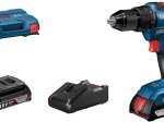 Akumuliatorinis bešepetėlinis gręžtuvas BOSCH Professional, GSR 18V-55, 2 x 18V, 2.0 Ah akumuliatoriai, kroviklis, 55 Nm, metalinis griebtuvas, L-BOXX lagaminas