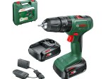 Akumuliatorinis smūg. gręžtuvas BOSCH Green Easy Impact 18V-40, 18V, 2 x 2 Ah akumuliatoriai, maks. sukimo momentas 40 Nm. 13 mm griebtuvas, LED apšvietimas, svoris 1,3 kg