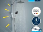 Dušo komplektas su termostatu GROHE QuickFix Vitalio Start 250 Flex, 250mm dušo galva,110mm rank. dušeliu, virštinkinė, taupanti vandenį, chromas, 26677001