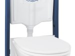 Klozeto komplektas GROHE SOLIDO 5-in-1 BAU CERAMIC: rėmas GROHE Rapid SL, klozetas Grohe Bau Ceramic, mygtukas Grohe Even, chromo sp., laikikliai ir garso izoliacijos tarpinė, 112957SH00
