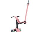 Paspirtukas GLOBBER Go Up Sporty Lights V2, pastelinis rožinis, apkrova iki 20kg