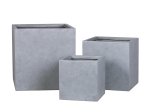 Keraminis lauko vazonas Grau Mini II, pilkos sp., 39,5 x 39,5 x 41 cm.