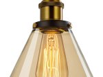 Pakabinamas šviestuvas G.LUX Gt-190-D19-1S-Bl Loft Amber, 1 x E27, 190 mm skersmens gaubtas, juodos/žalvario/gintaro sp.