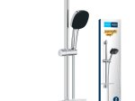 Dušo komplektas GROHE QuickFix Vitalio Comfort 110, 2-srovių dušelis, stovas ir žarna, klijuojamas arba prisukamas, chromo spalva, 26929001