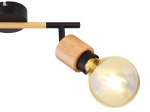 Kryptinis šviestuvas GLOBO Jorna, E27, 2 x 40W, 230V, metalinis, su medžiu, matinės juodos sp., 80 x 163 x 300 mm, 54031-2