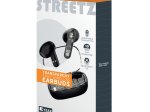 Ausinės belaidės STREETZ T150-BLK, permatomos, juodos sp., 6612030