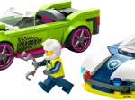 Konstruktorius LEGO City, policijos automobilis ir galingo automobilio gaudynės