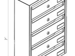 Pašto dėžutė PDV937, sidabrinė, 948 x 385 x 145 mm