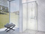 Dušo kabina RUBINETA Rub-106, 90 x 90 x 198 cm, kvadratinė, 6 mm gr. stiklas, chrom. pol. aliuminio profiliai, nerūdijančio plieno rankenėlės, 693005