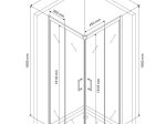 Dušo kabina RUBINETA Rub-106, 90 x 90 x 198 cm, kvadratinė, 6 mm gr. stiklas, chrom. pol. aliuminio profiliai, nerūdijančio plieno rankenėlės, 693005