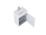 Vonios spintelės komplektas ELITA Tiny 45, 60 x 45 x 30 cm, pakabinama, apatinė, 1 durelės, su praustuvu, balta