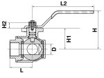 Rutulinis ventilis EZFITT, 3/4'', vidus/vidus/vidus, 39514, trieigis T tipo