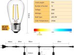 Pakabinamas LED šviestuvas G.LUX, Gr-Led-String Light-10M/10Lh/10X2W, 20 W, 10 x E27, 2700 K, 2000 lm, IP44