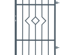 Dekoratyvinės tvoros varteliai POLBRAM Aria, dešniniai, cinkuoti, pilki, 90 x 150 cm