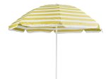 Dryžuotas pliažo skėtis W01, balta/geltona skersmuo 200cm
