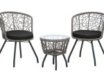 Lauko baldų komplektas 4LIVING, plienas, stalas 45 x 45 cm, 2 kėdės 60 x 56 x 72 cm