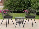 Lauko baldų komplektas 4LIVING, plienas, stalas 45 x 45 cm, 2 kėdės 60 x 56 x 72 cm