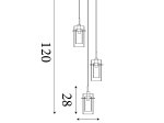 Pakabinamas šviestuvas SEARCHLIGHT Duo III, E14, 3 x 60W, 230V, 260 x 260 x 280 mm, maksimalus antkainis 1200 mm, 2303-3CP