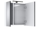 Vonios spintelė ELITA Mirror Cabinet 60, 18,8 x 60 x 64,7 cm, viršutinė, pakabinama, veidrodis,  balta/juoda, LED, 2D, 167674