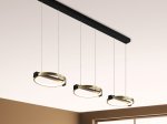 Pakabinamas LED šviestuvas SEARCHLIGHT Aerial, 35W, 230V, 3000K, 2454lm, aukso ir juodos spalvos, 1060 x 250 x 100 mm, maksimalus aukštis 1500 mm, 62330-3GO