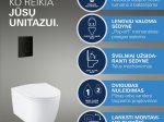 Klozeto komplektas GROHE START ROUND, komplekte rėmas Solido 5in1 113 cm, pakabinamas klozetas, be nuplovimo lanko, tvirtinimai, matinis juodas mygtukas Even, 3/6L, 103847SH00
