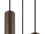 Pakabinamas šviestuvas GLOBO James, GU10, 3 x 25W, 230V, matinės bronzos spalvos, PVC juodas laidas, reguliuojamas aukštis, 210 x 1200 mm