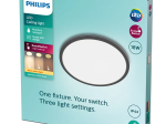 LED šviestuvas PHILIPS Superslim Cl550, paviršinis, 18 W, 2700 K, 1700 lm, apvalus, juodos sp., IP44, 300 x 23 mm
