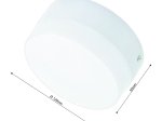 LED šviestuvas TOPE Tora, 12W, 3000K, 852 lm, IP40, virštinkinis, apvalus, baltos sp., matmenys 120 x 55 mm, 6004000048