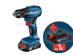 Akumuliatorinis suktuvas BOSCH Professional GSR, 18V-45, 2x3,0 Ah, sukimo momentas 21-45 Nm, 13 mm griebtuvas, lagaminas, 06019K3204