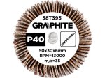 Žiedlapinis šlifavimo cilindras GRAPHITE, 50 x 30 x 6 mm, P40