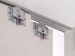 Stumdomų durų bėgelis HETTICH SlideLine16, prisukamas, spl. sidabro, 2 m, 9184437