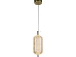 Pakabinamas LED šviestuvas SEARCHLIGHT Capsule, 19W, 230V, 3000K, 2128lm, satino spalvos žalvario metalo ir akrilo gaubtas, dimeriuojamas, 150 x 150 x 410 mm, maksimalus aukštis 1500 mm, 28803SB