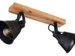 Kryptinis šviestuvas GLOBO Gunther, E27, 2 x 60W, 230V, juodos, aukso sp., 380x240 mm