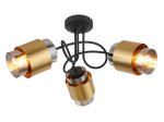 Pakabinamas šviestuvas GLOBO Milley, E27, 3 x 40W, 230V, juodos matinės sp. metalas, dūmų sp. stiklas, žalvarinis žiedas, 430 x 260 mm, 15560-3D