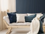 MDF sienų lentjuostė PUFFIN, spl. blue/black, 2650x245x22 mm, akustinė, dekoratyvinė