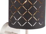 Sieninis šviestuvas GLOBO Clarke, E14, 1 x 40W, 230V, matinio nikelio sp., aksomas juodos/auksinės sp., su jungikliu, 150 x 190 x 260 mm, 15229W