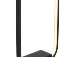 Toršeras GLOBO Silla, LED, 28W, 230V, 3000K, 3320 lm, su kojiniu jung., 1,8 m laidas, matinės juodos sp., 180x230x1300 mm, 67262SB