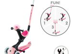 Paspirtukas GLOBBER Go Up Deluxe Lights, pastelinis rožinis,maksimali apkrova iki 20kg, 748-710